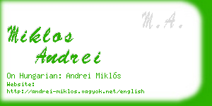 miklos andrei business card